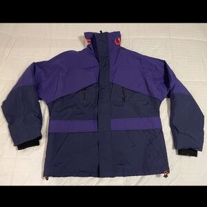 Collusion Water Proof Jacket Coat Color Block Purple Blue Unisex Size Med EUC